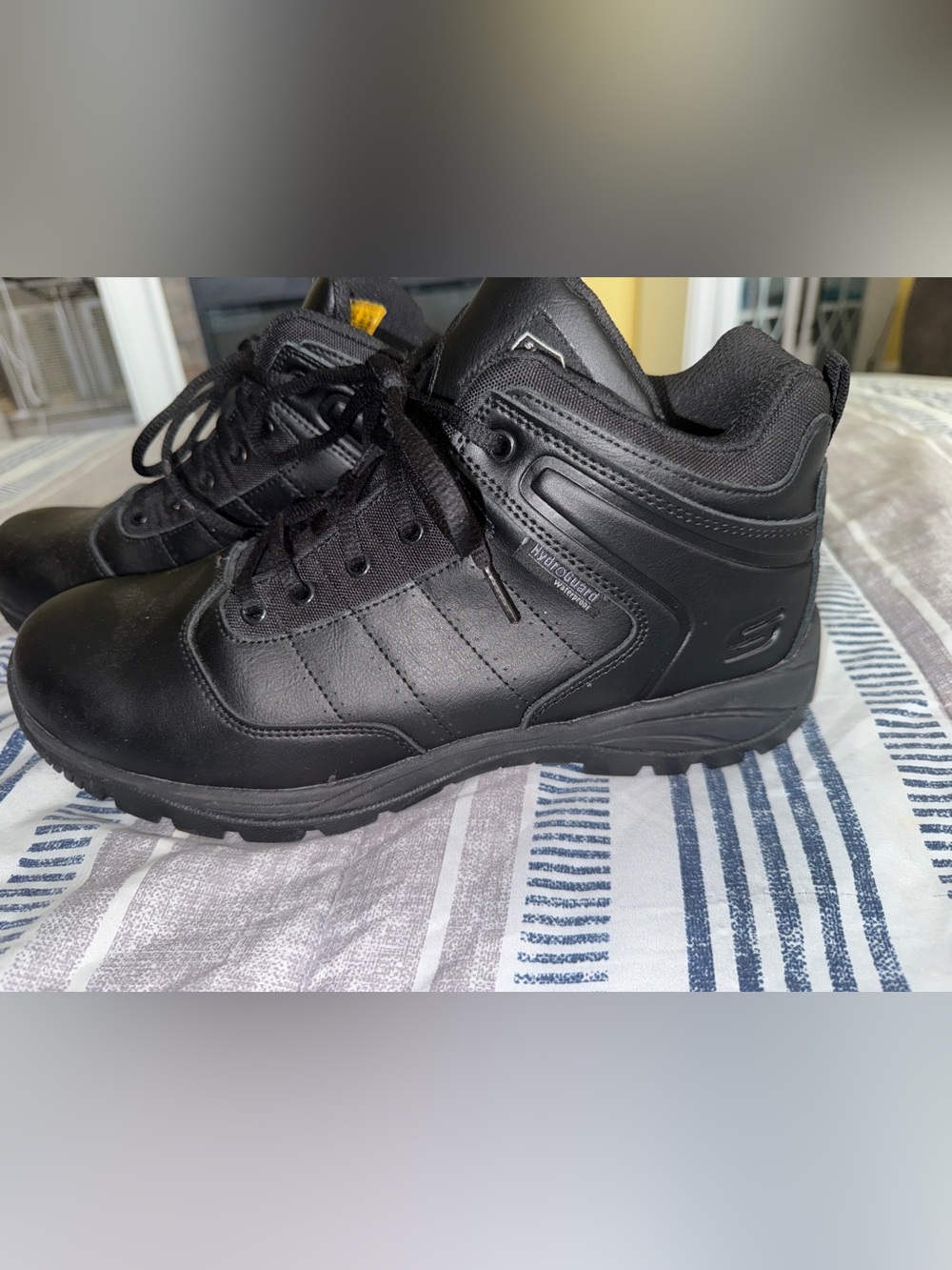 Skechers Tactical Men’s Black Lace-Up Waterproof Work Boots (Wore ONCE)